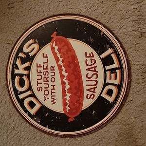 Dicks deli round tin wall sign